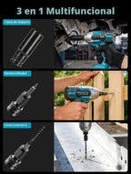 Seesii WH6 Lite - Llave de impacto inalámbrica de 1/2 pulgada, alto par de torsión de 479 pies (650 Nm), pistola de impacto sin escobillas, 2500 RPM con batería 2 x 4.0, 6 enchufes, 8 brocas