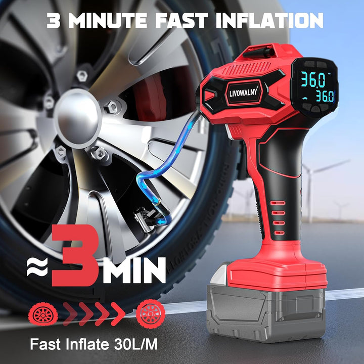 Compresor de aire para inflador de neumáticos, compatible con bater...