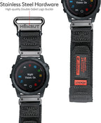 Compatible con la Correa de Reloj Garmin, Correa Deportiva de Nylon Super Resistente con Diseño de Bucle Tejido para Fenix/Forerunner/Approach/MARQ/Quatix/Serie D2, Correa de Reemplazo Resistente para