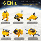 Kit de construcción de robot solar 6 en 1 para niños de 8 a 13 años, juguetes robóticos educativos para niños, kits de ciencia, juguetes STEM, regalos de cumpleaños para niños y niñas de 8, 9, 10, 11, 12 años (amarillo)