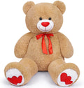 Oso de peluche grande de 43 pulgadas, grande, suave, color marrón claro