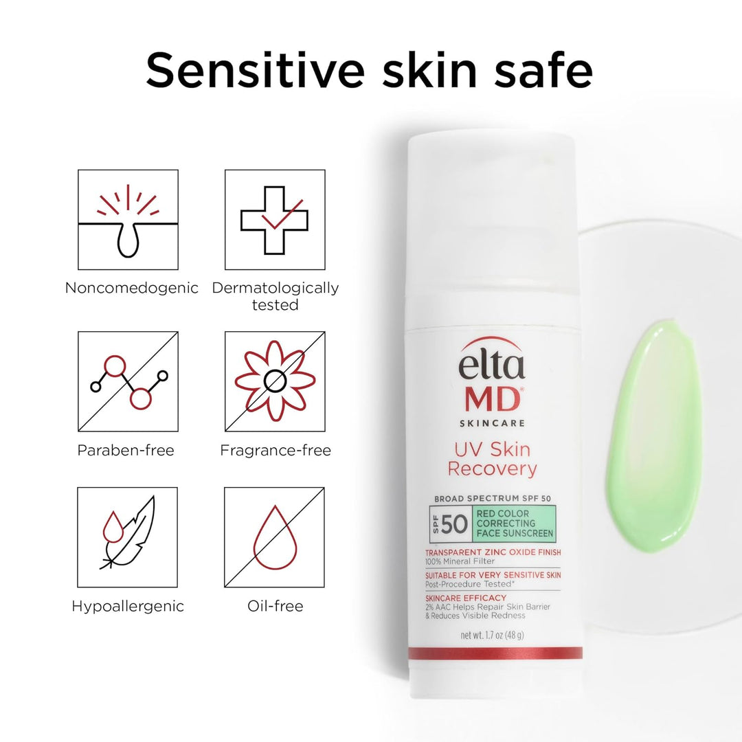 EltaMD Protector solar facial UV para recuperación de la piel con ó...
