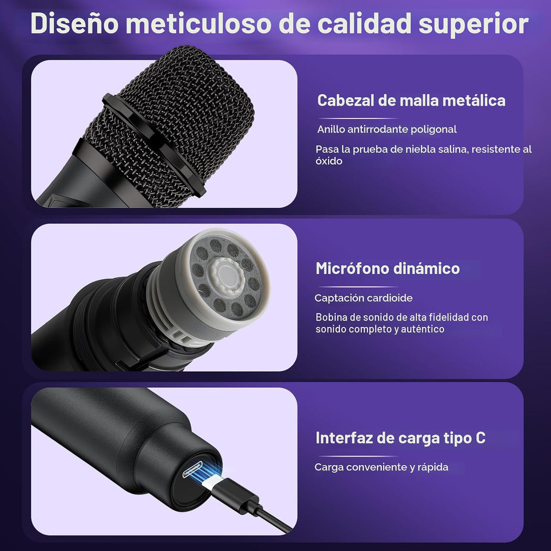 Micrófono inalámbrico, sistema profesional de micrófono dinámico in...