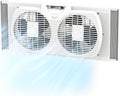 Comfort Zone Ventilador de ventana doble con control de flujo de ai...