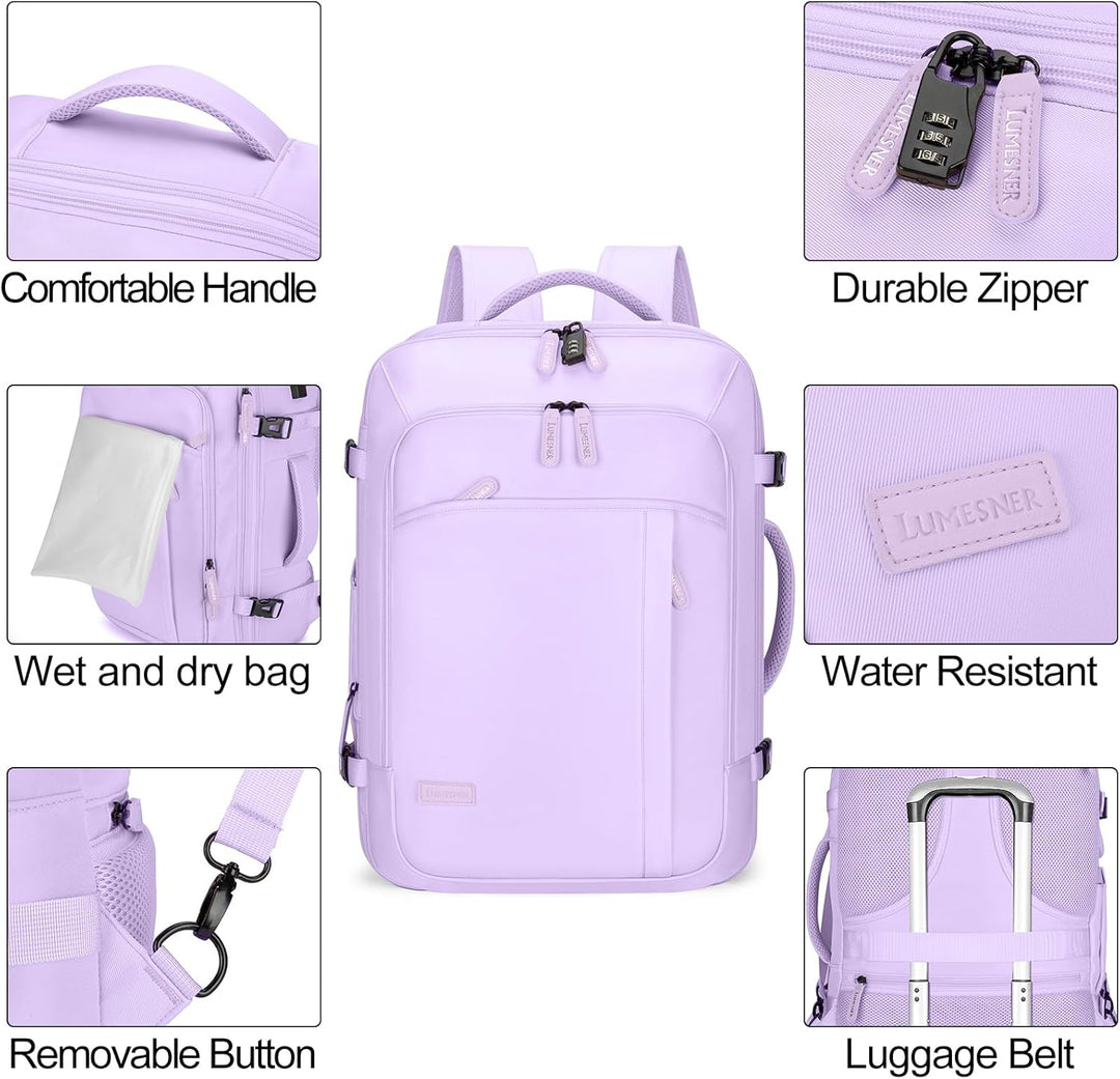 Lumesner Mochilas de viaje de mano, extra grandes de 40 litros apro...