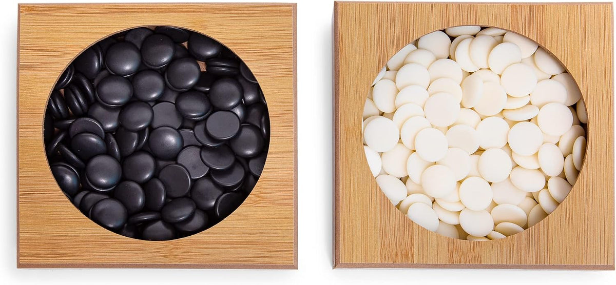 Juego de Go plegable de 19 x 19 con tablero de bambú y tazones y piezas de imitación de jade