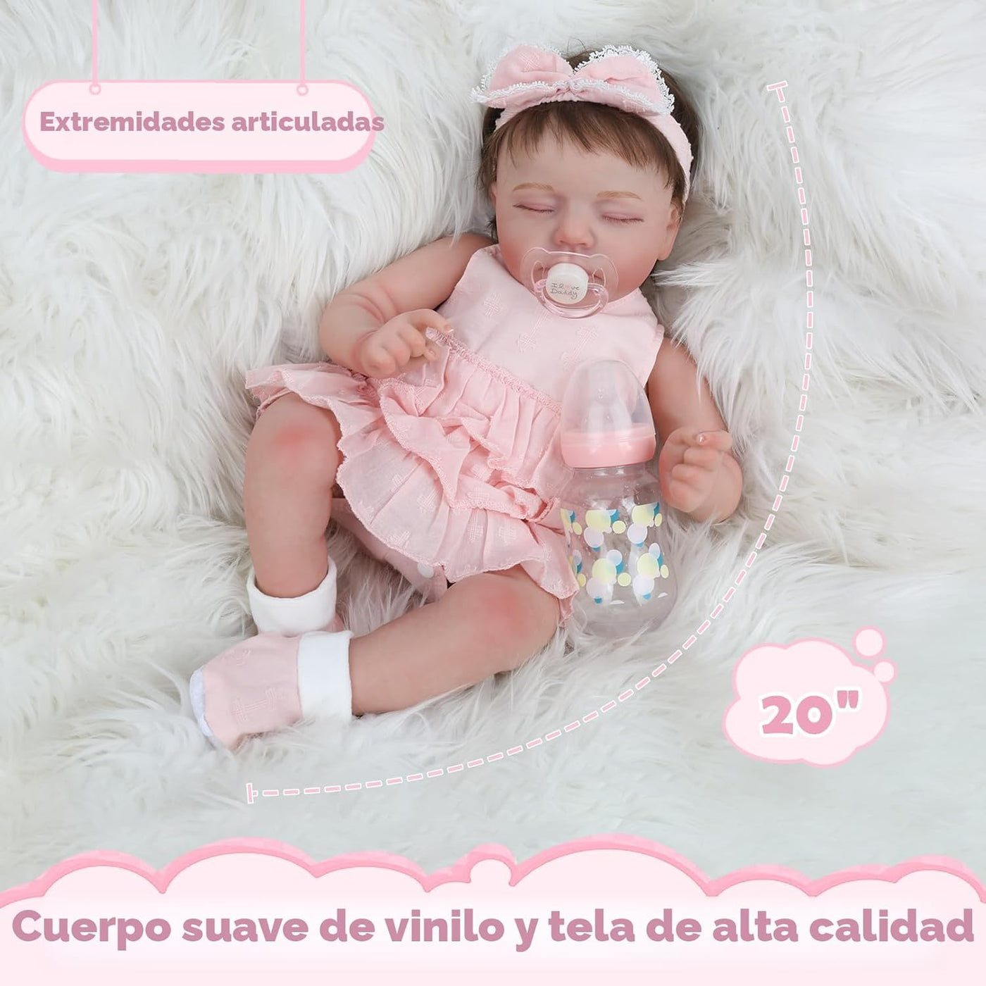 Muñecas Reborn \u2013 Muñeca de bebé recién nacida realista de 20 p...