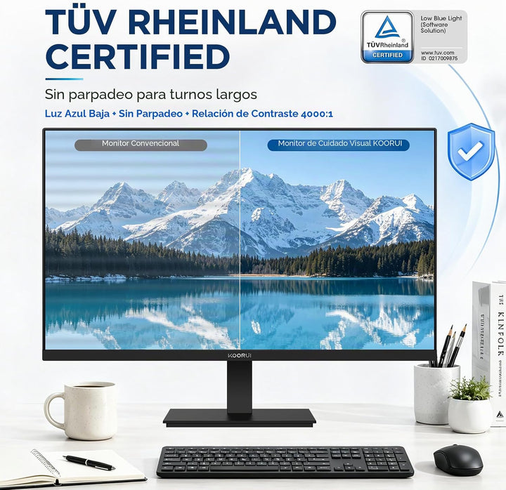 Monitor de computadora KOORUI de 24 pulgadas, 144 Hz FHD VA para es...
