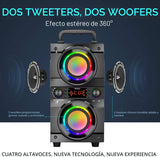 Altavoz Bluetooth portátil de 60 W (pico de 80 W) con doble subwoof...