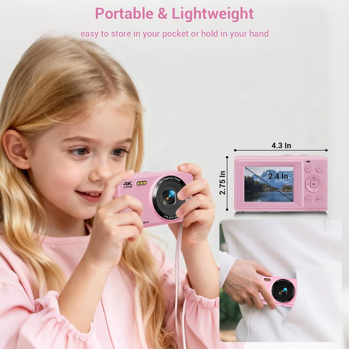 Cámara digital, cámara de enfoque automático de 4K 44MP con zoom 16...