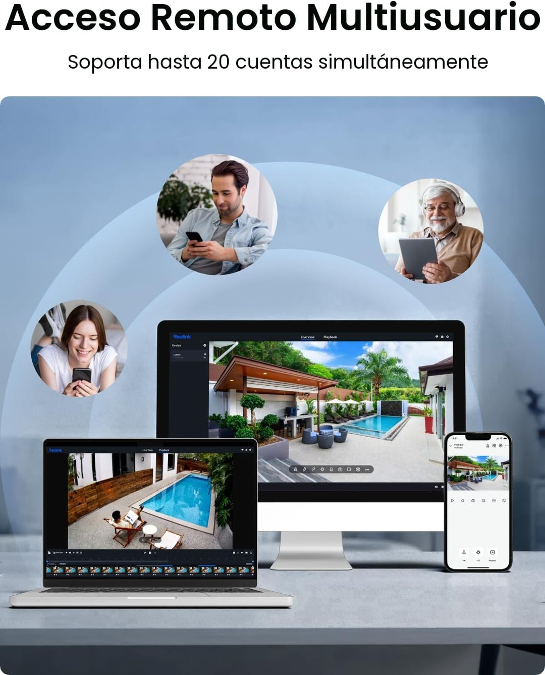 REOLINK Cámara de seguridad inalámbrica para exteriores Lumus 2K, v...