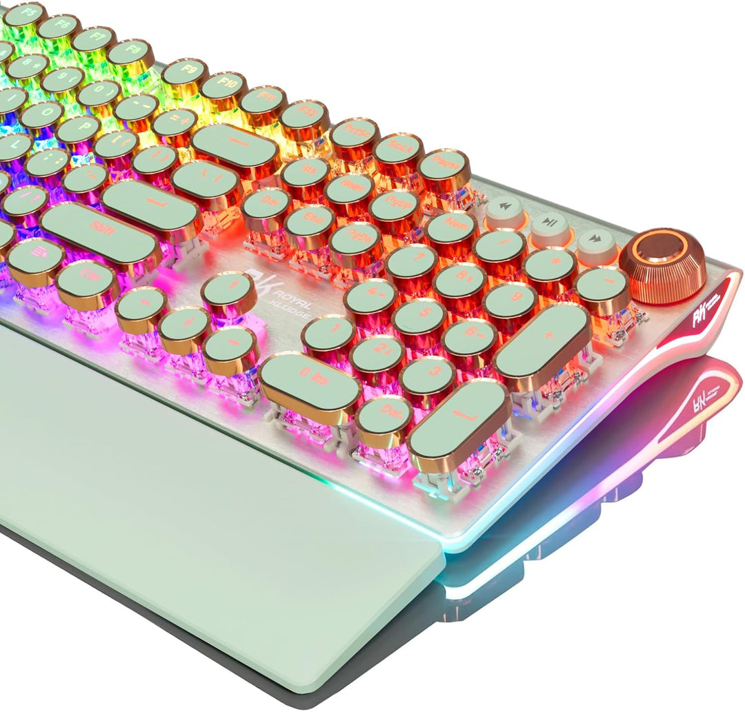 RK ROYAL KLUDGE Teclado mecánico estilo máquina de escribir X108, t...