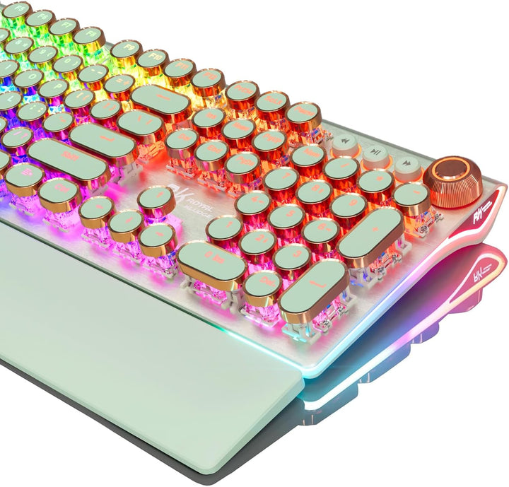 RK ROYAL KLUDGE Teclado mecánico estilo máquina de escribir X108, t...