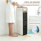 BGYMF 3-Tier Narrow Slim Bathroom Storage Cabinet,Movable,blanco