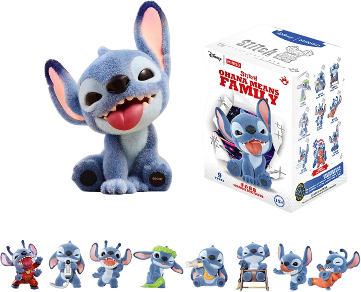 MINISO Disney Stitch Naughty Stitch Series - Figuras ciegas de caja ciega, diseño aleatorio, figuras coleccionables, decoración del hogar, regalos de cumpleaños de vacaciones para coleccionistas y fanáticos, caja individual