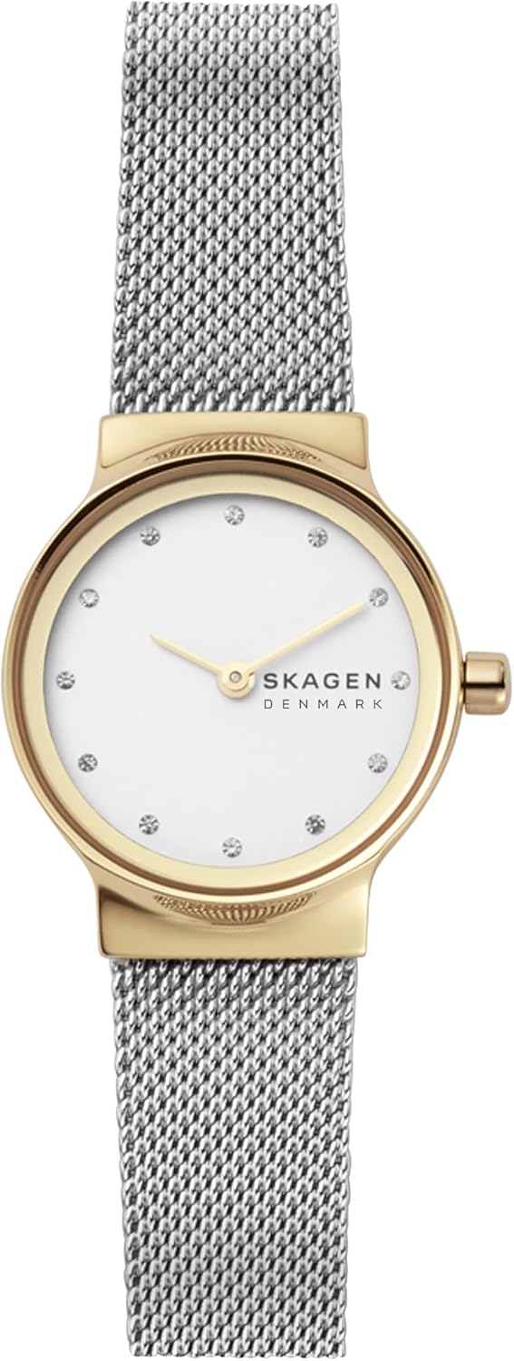 Skagen Freja Reloj de cuarzo con correa de malla de acero inoxidable para mujer