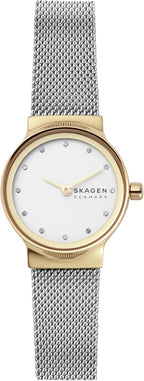 Skagen Freja Reloj de cuarzo con correa de malla de acero inoxidable para mujer