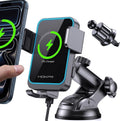 Cargador inalámbrico para automóvil, con sujeción automática, soporte para teléfono de salpicadero/parabrisas/ventilación de aire compatible con iPhone 17 16 15 14/13/13 Pro/12 pro/12/11/X/8