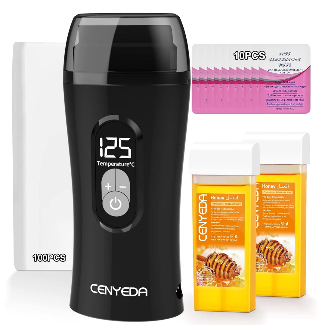 Kit de Cera de Miel Digital para Depilación Femenina - Calentador R...