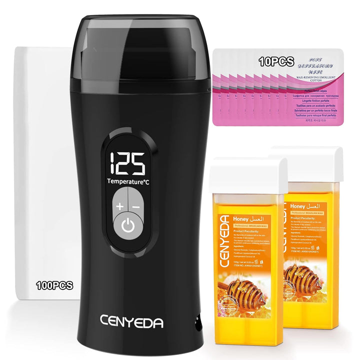 Kit de Cera de Miel Digital para Depilación Femenina - Calentador R...