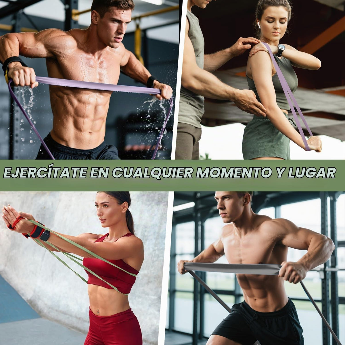 WHATAFIT Resistance Bands, Bandas de Asistencia para Dominadas de 5 Niveles para Entrenamiento