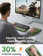 Vaydeer Juego de soporte para teclado y mouse pad, reposamuñecas de espuma