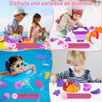 Juguetes de arena de playa, 50 juguetes de caja de arena con 2