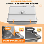 Caja de arena de acero inoxidable con tapa | Caja de arena para gatos
