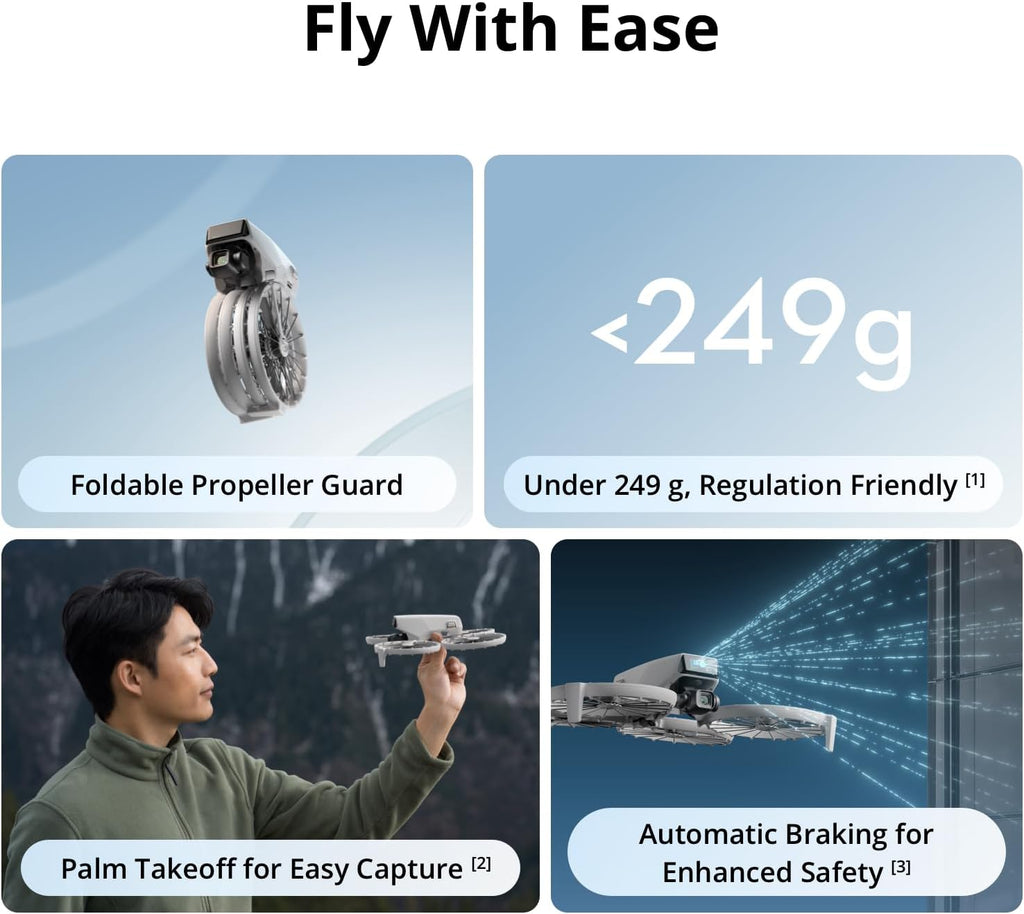 DJI Flip Fly More Combo con controlador remoto RC 2 con pantalla, dron con cámara 4K UHD para adultos, despegue desde la palma, retorno automático, vuelo inteligente, 3 baterías para 93 minutos de