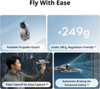 DJI Flip Fly More Combo con controlador remoto RC 2 con pantalla, dron con cámara 4K UHD para adultos, despegue desde la palma, retorno automático, vuelo inteligente, 3 baterías para 93 minutos de