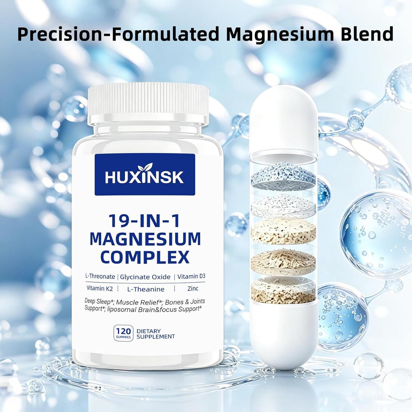 Complejo de magnesio 19 en 1 1000 mg \u2013 L-treonato, glicinato,...