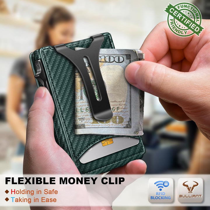 Cartera BULLIANT para hombre, cartera con clip de dinero delgada pa...