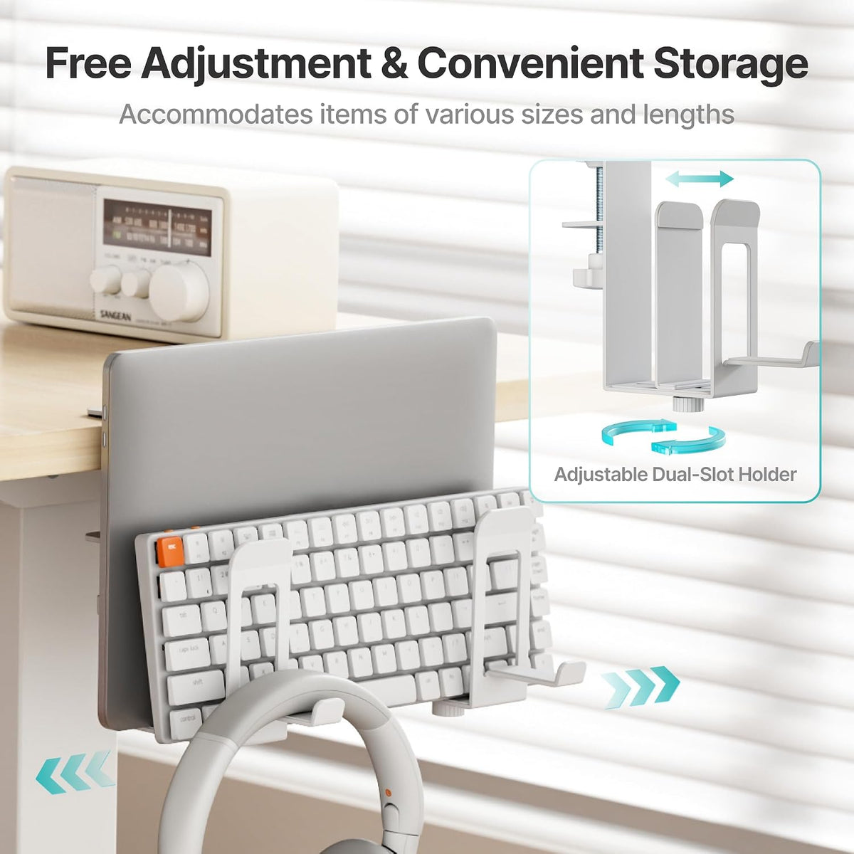 PEGZONE Soporte vertical para laptop con 2 ranuras para debajo del...