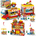 HOGOKIDS City Burger Truck House - Juguete de construcción 2 en 1 para