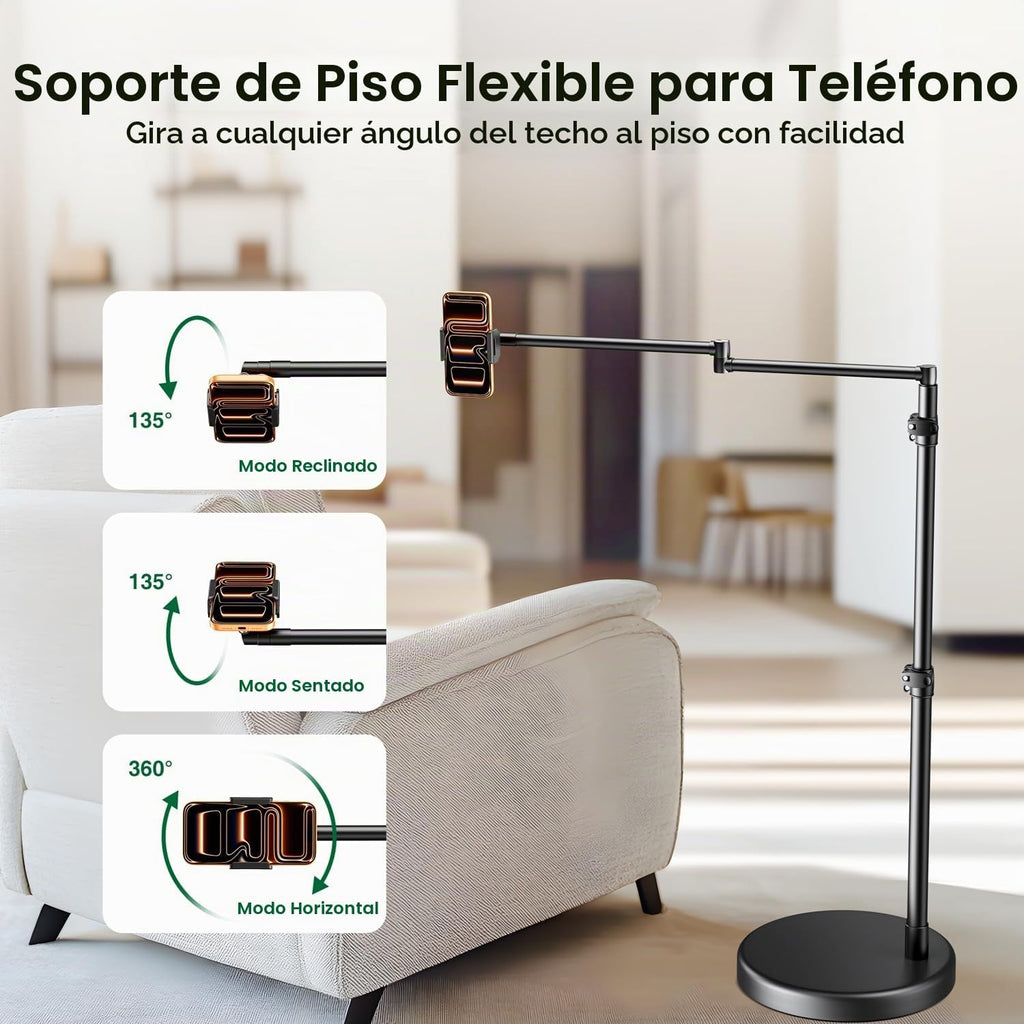 elitehood Soporte de teléfono de piso para cama y grabación de video por
