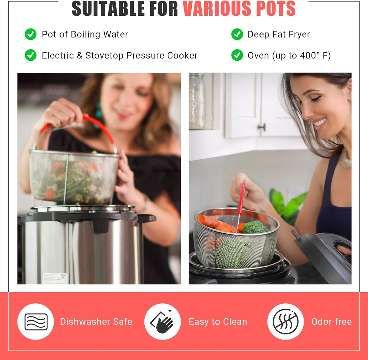 Salbree Cesta de vapor para olla instantánea de 8 cuartos y muchas otras