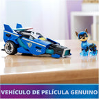 Paw Patrol: The Mighty Movie, auto de juguete con figura de acción Chase Mighty Pups, luces y sonidos, juguetes para niños y niñas mayores de 3 años
