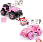 NQD Coches RC con adhesivo de bricolaje y auto de control remoto recargable para niñas