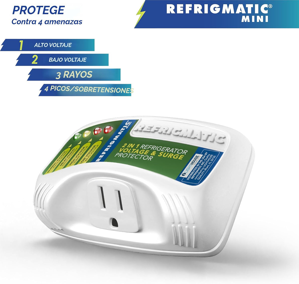 Refrigmatic Protector de voltaje y sobretensiones 2 en 1 para