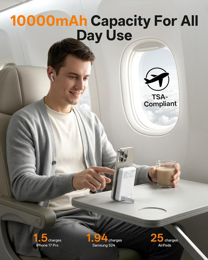 Cargador Portátil Magnético 10,000mAh Certificado Qi2 Carga Rápida...