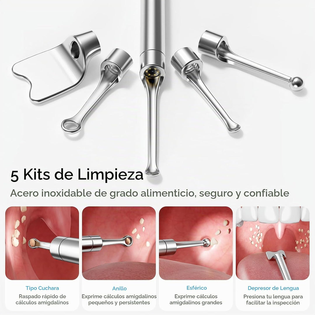 Eliminador de piedras amígdalas mejorado con cámara, kit de elimina...