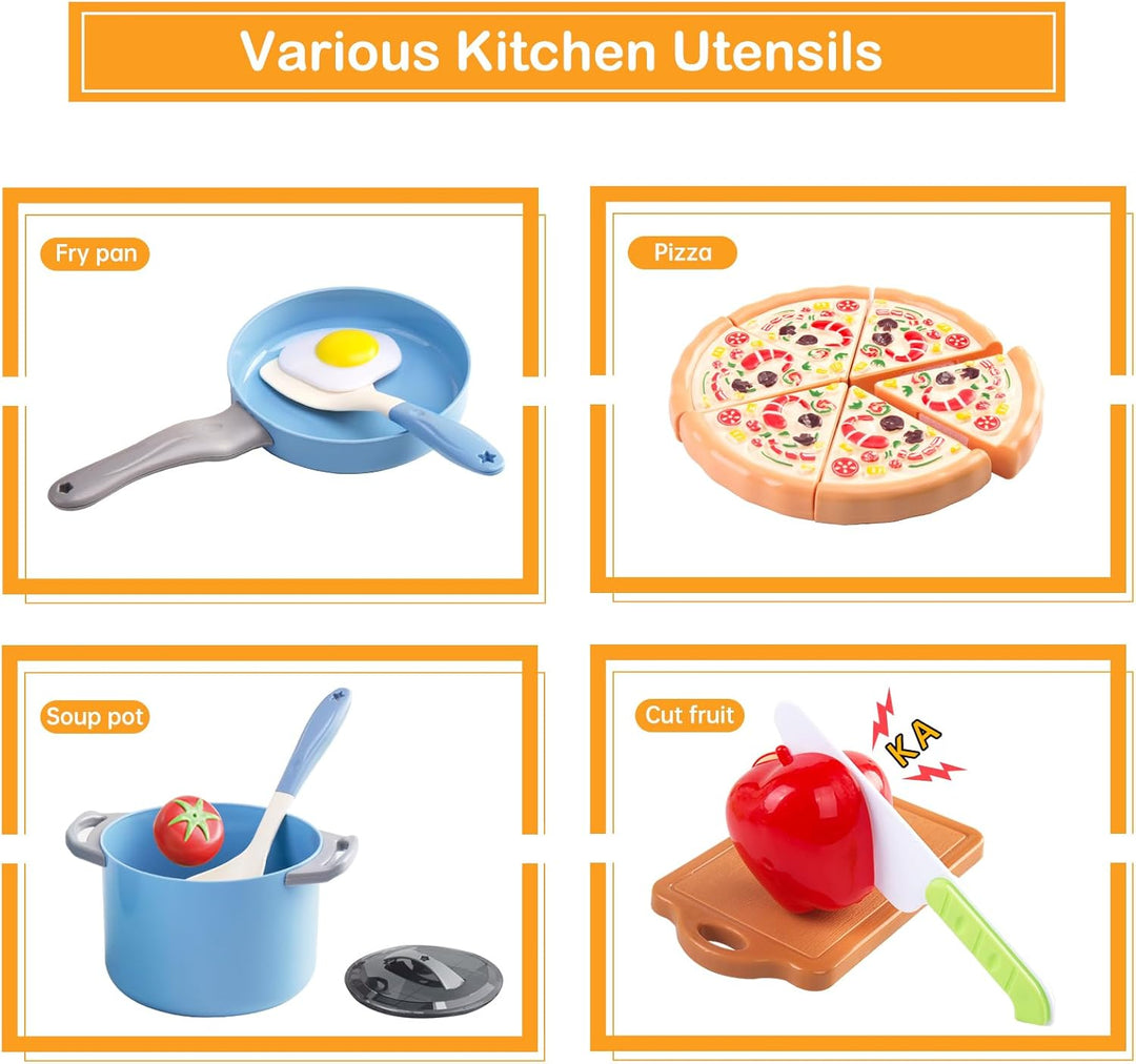Juego de cocina de 150 piezas, accesorios de cocina para niños pequ...