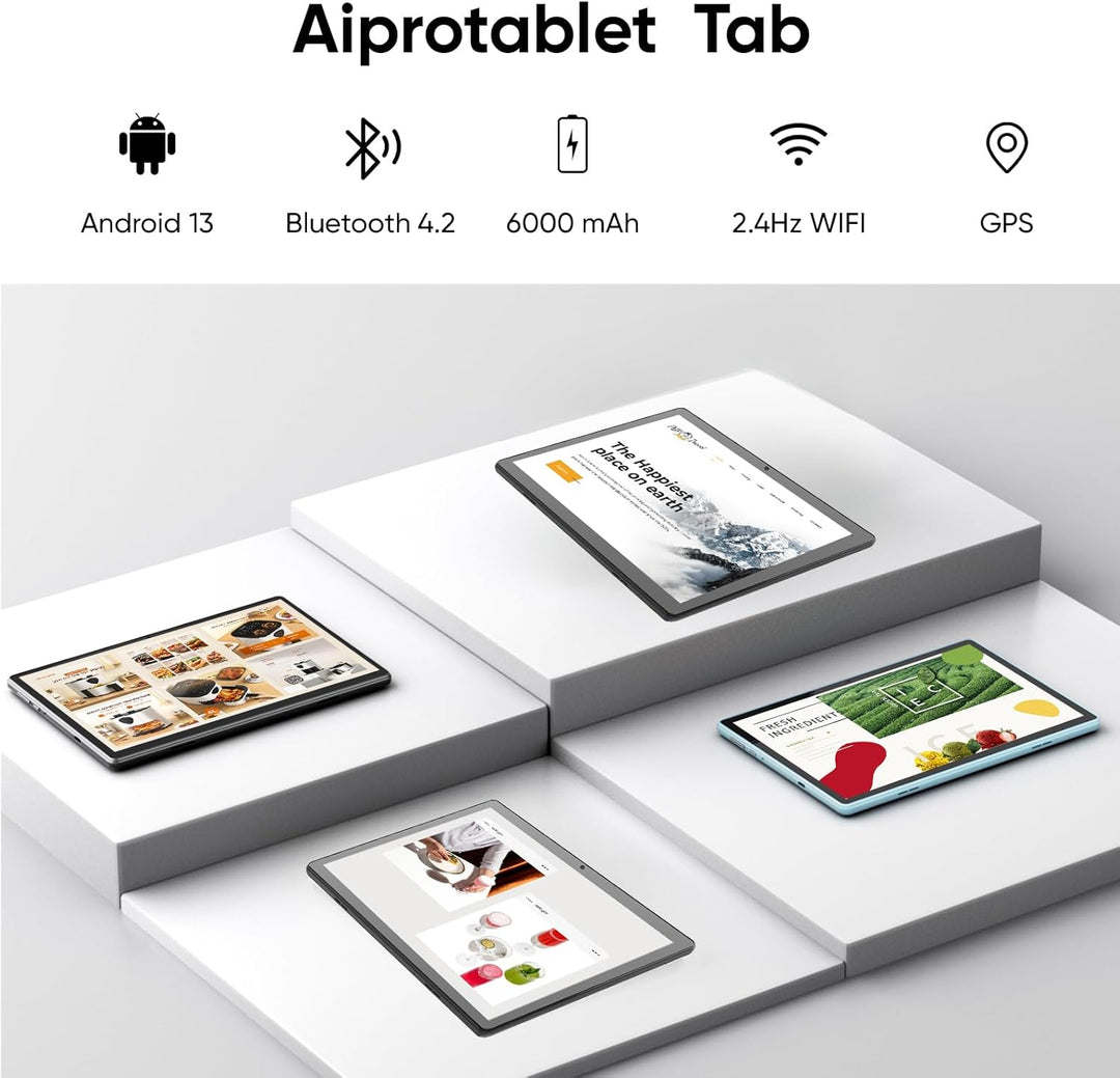 Tabletas Android de 10 pulgadas, 6GB RAM 64GB ROM expansión de 512G...