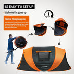 EchoSmile Tienda de campaña desplegable para 2/4/6 personas, fácil instalación, cúpula resistente al agua, portátil con bolsa de transporte