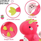 Ditucu Lindos animales de peluche de dinosaurio de fruta del dragón, muñecos de peluche suaves de dinosaurio Pitay, regalos de cumpleaños para niños y niñas, rojo, 16 pulgadas