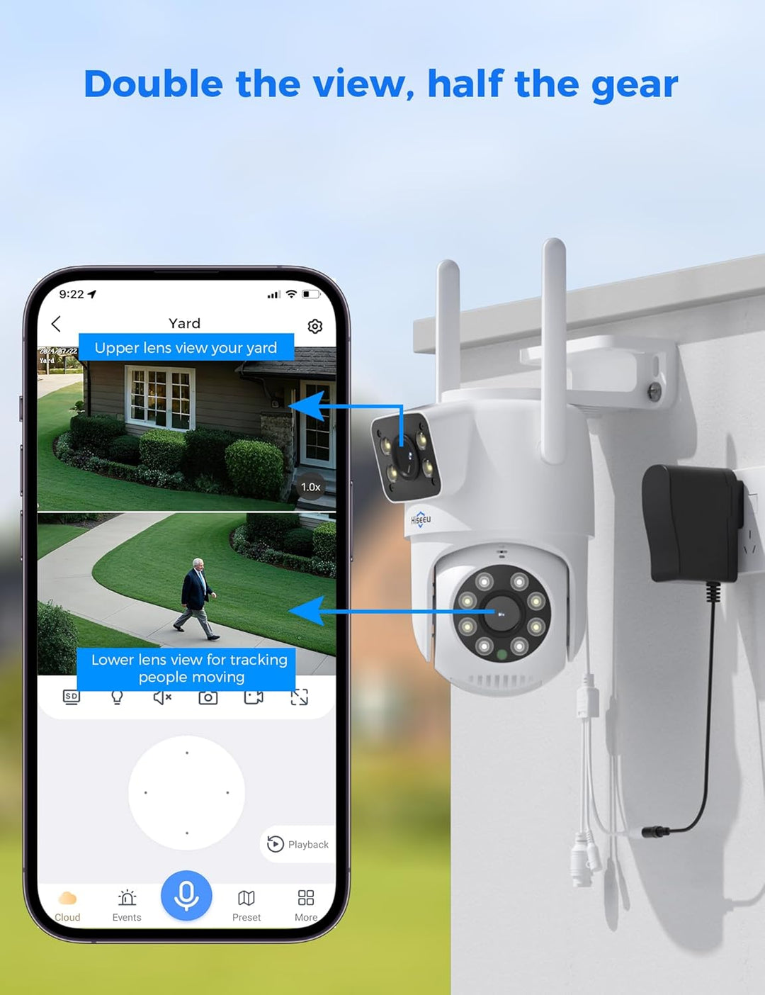 Hiseeu 2 Pack Cámara de seguridad inalámbrica 5G\/2.4G WiFi Cámara...