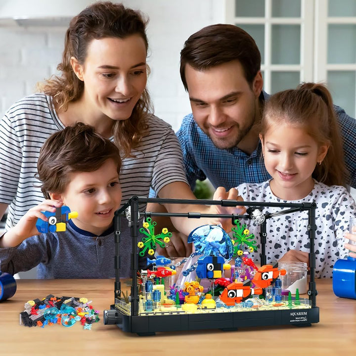 HOGOKIDS Juego de construcción de pecera con luz LED