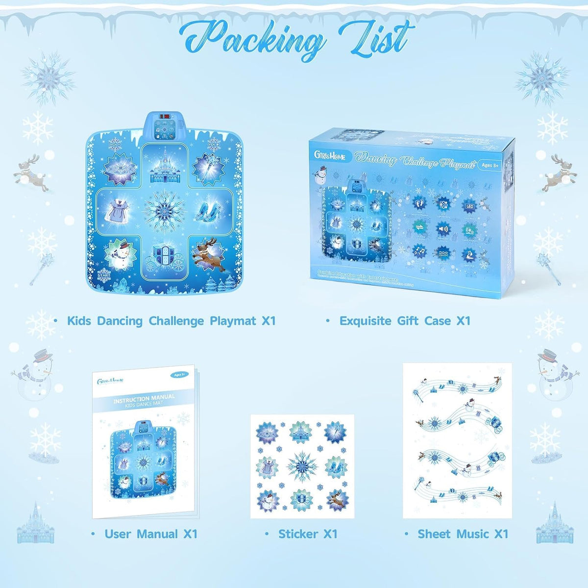Tapete de baile de Frozen Toys para niñas de 3 a 12 años