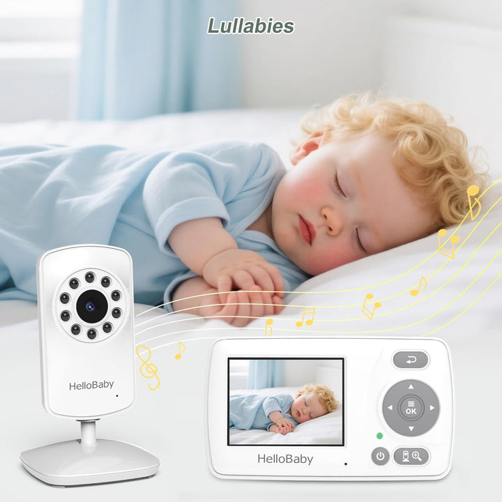 HelloBaby Monitor con 3 cámaras, pantalla de viaje portátil de 2.4...