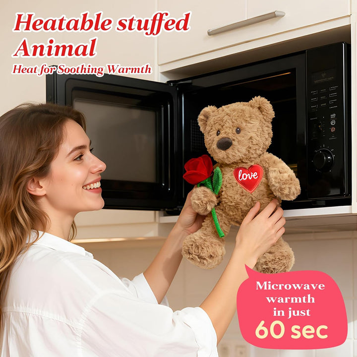 Cuckool Oso de peluche con rosa y corazón de amor, apto para microo...